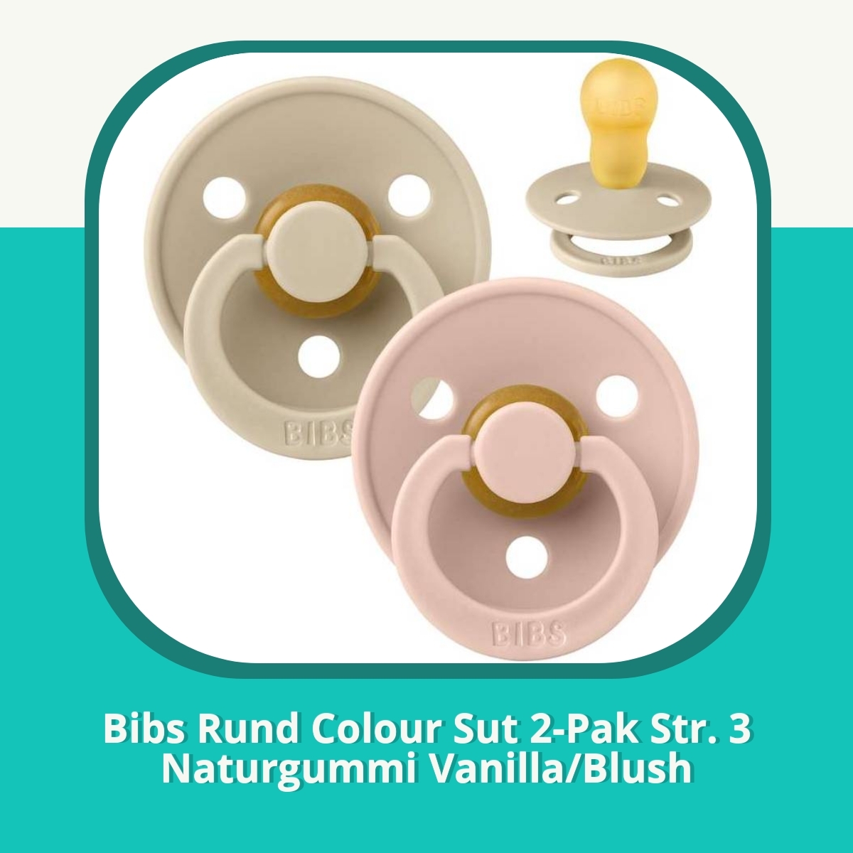 Recension af Bibs Rund Colour Sut 2-Pak Str. 3 Naturgummi Vanilla/Blush