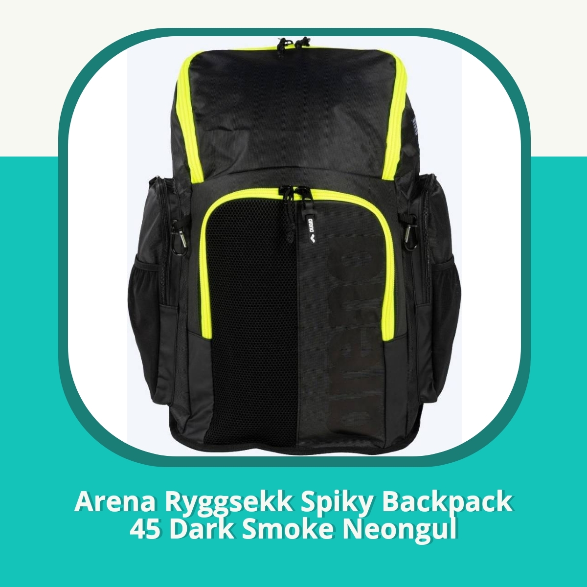 Anmeldelse Arena Ryggsekk Spiky Backpack 45 Dark Smoke Neongul