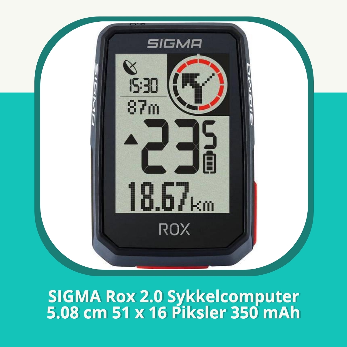 Anmeldelse af SIGMA Rox 2.0 Sykkelcomputer 5.08 cm 51 x 16 Piksler 350 mAh