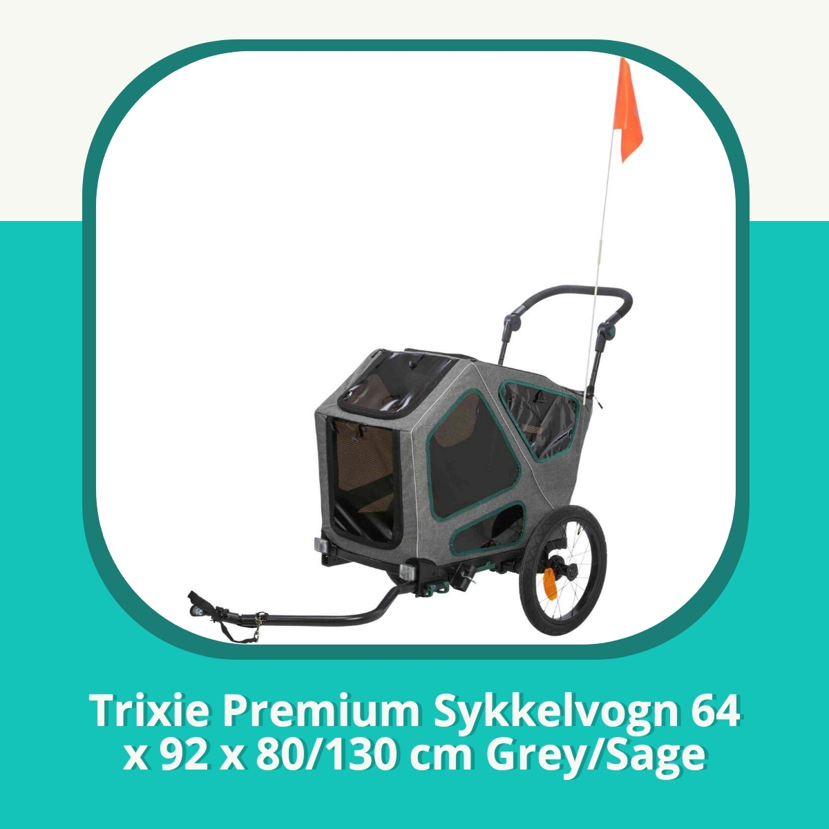 Anmeldelse af Trixie Premium Sykkelvogn 64 x 92 x 80/130 cm Grey/Sage