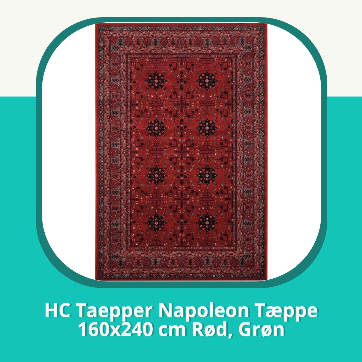 Anmeldelse af HC Taepper Napoleon Tæppe 160x240 cm Rød, Grøn