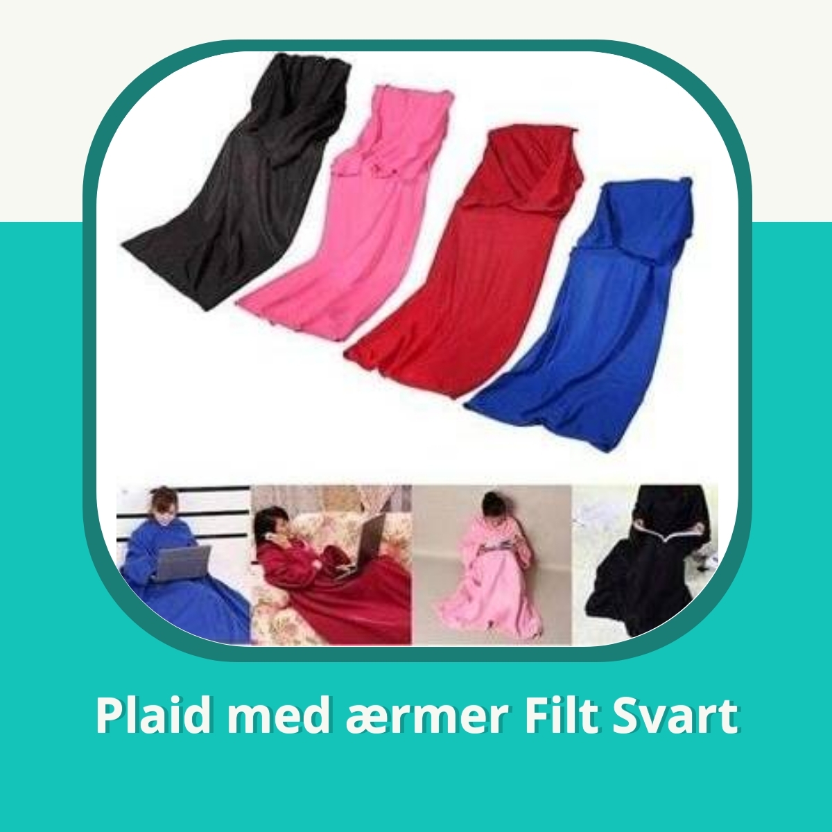 Recension af Plaid med ærmer Filt Svart