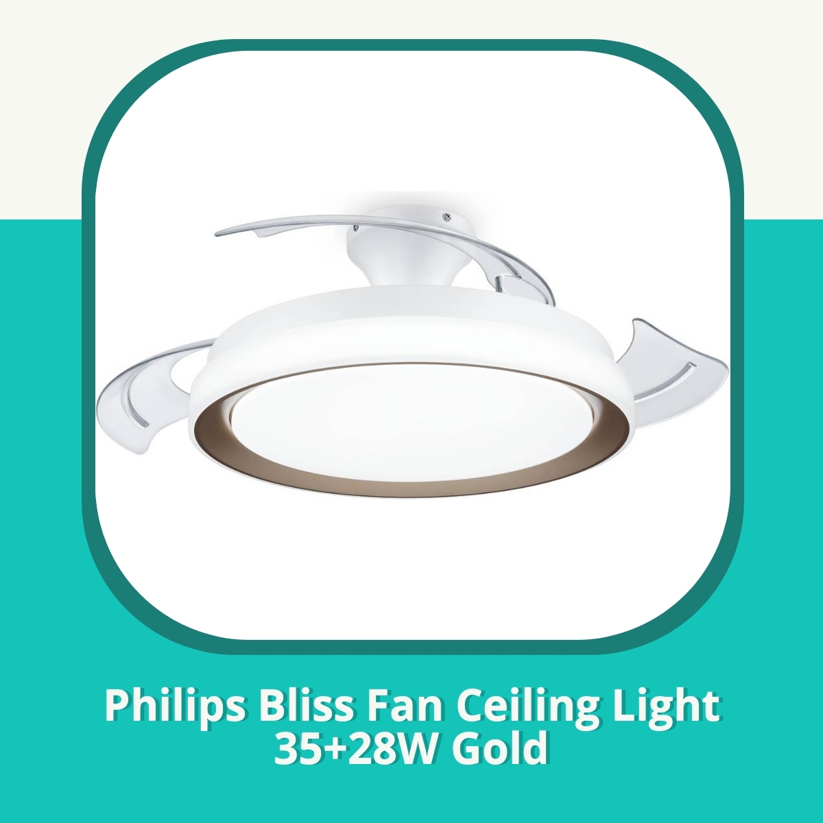 Recension af Philips Bliss Fan Ceiling Light 35+28W Gold