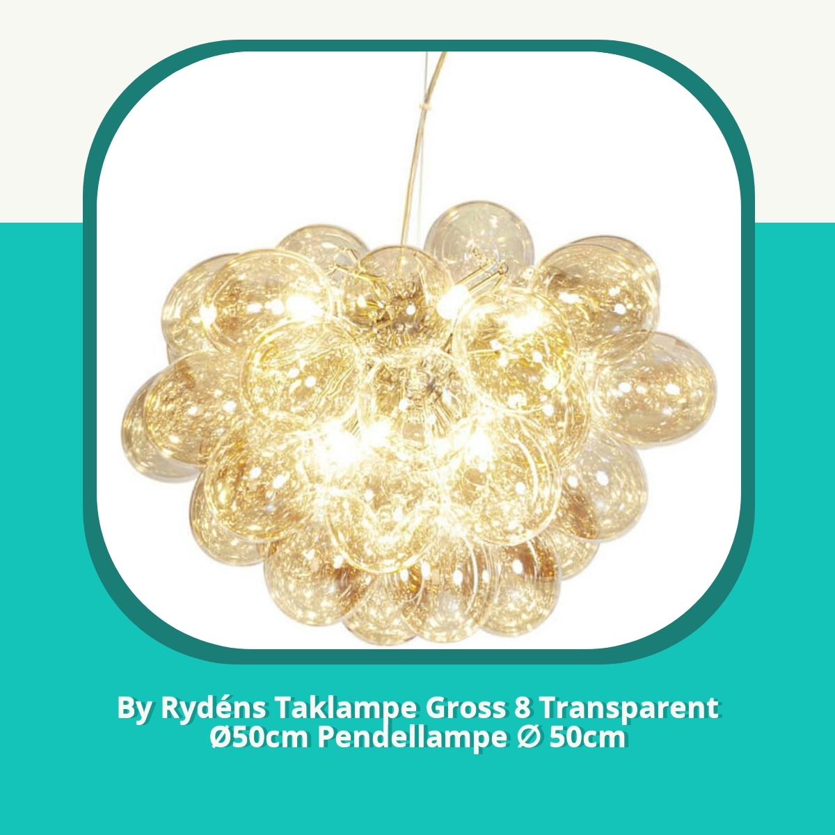 Anmeldelse af By Rydéns Taklampe Gross 8 Transparent Ø50cm Pendellampe ∅ 50cm