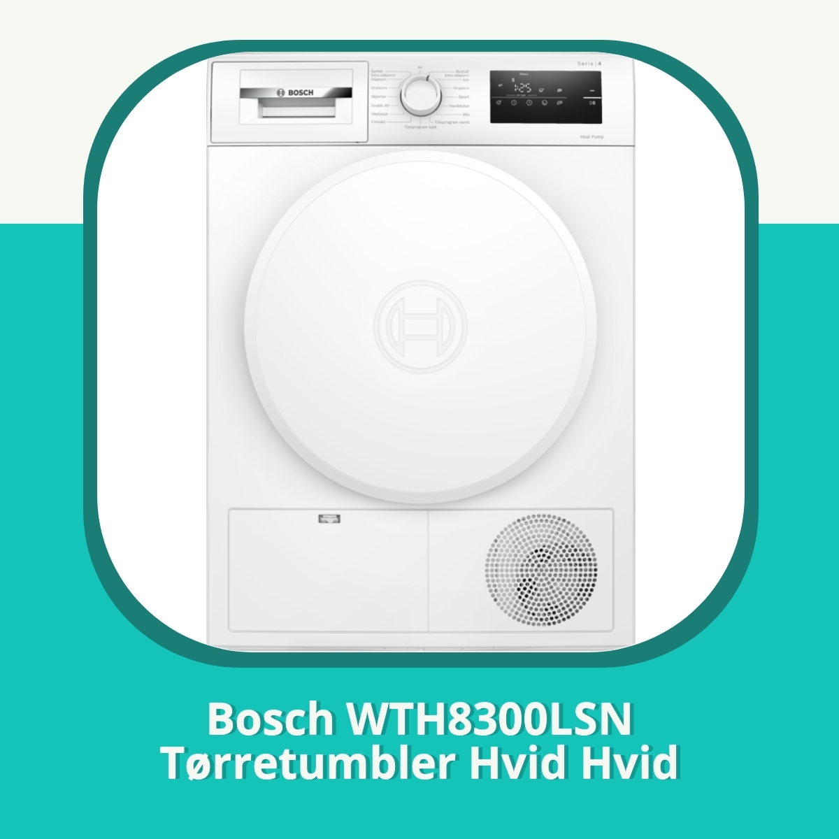 Anmeldelse af Bosch WTH8300LSN Tørretumbler Hvid Hvid