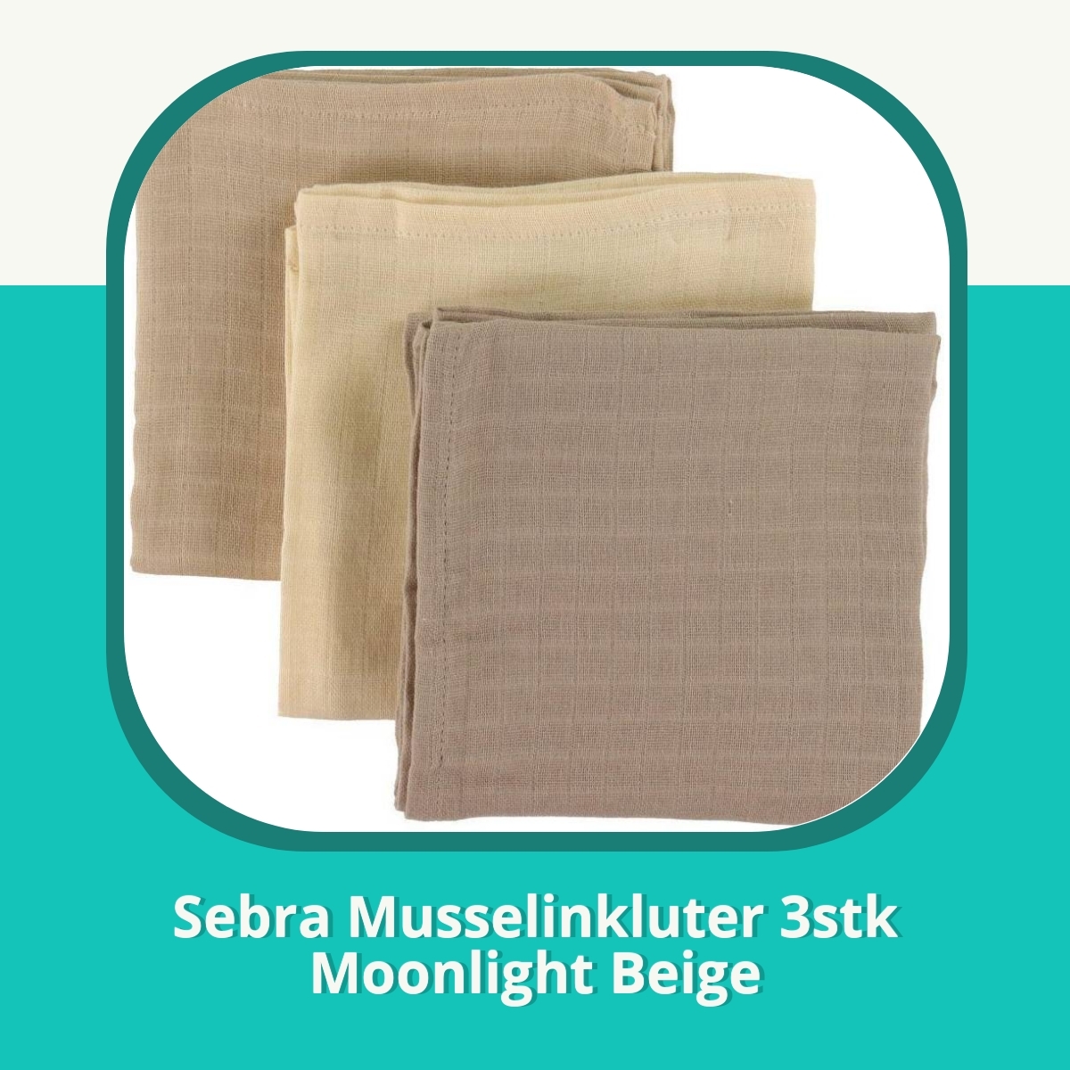 Anmeldelse af Sebra Musselinkluter 3stk Moonlight Beige