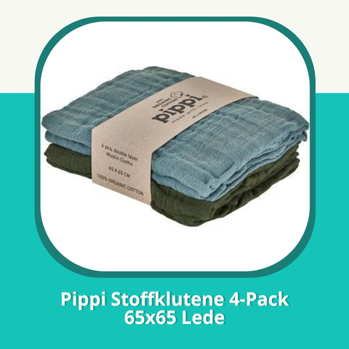 Anmeldelse af Pippi Stoffklutene 4-Pack 65x65 Lede