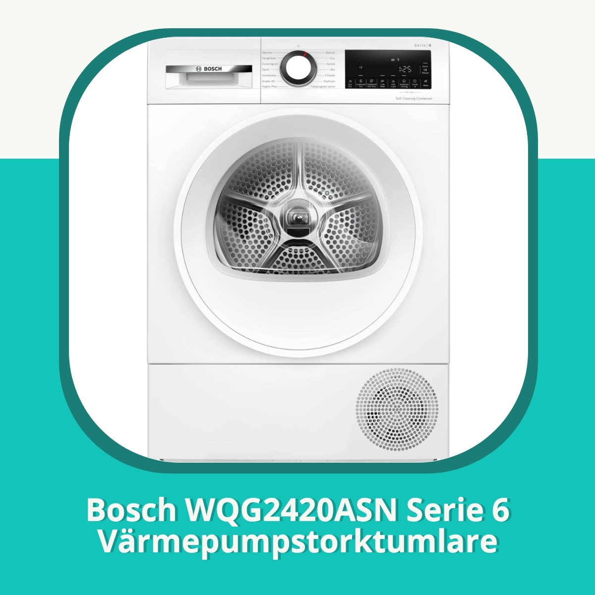Recension af Bosch WQG2420ASN Serie 6 Värmepumpstorktumlare