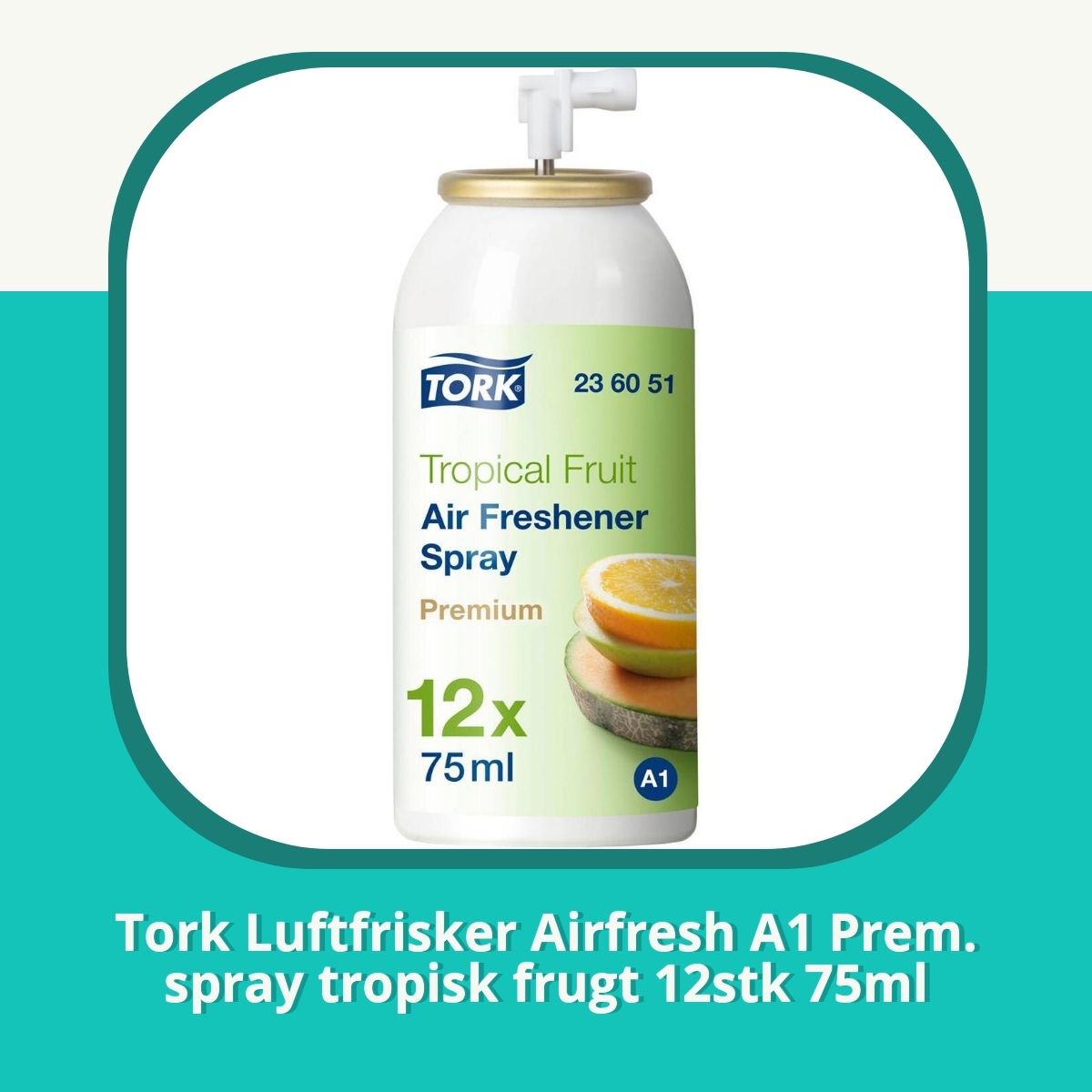 Anmeldelse af Tork Luftfrisker Airfresh A1 Prem. spray tropisk frugt 12stk 75ml