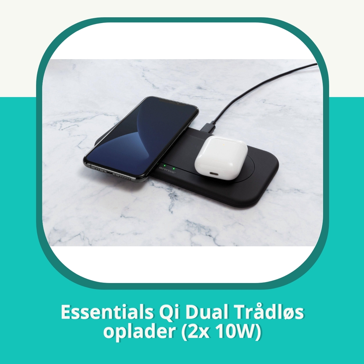 Anmeldelse af Essentials Qi Dual Trådløs oplader (2x 10W)