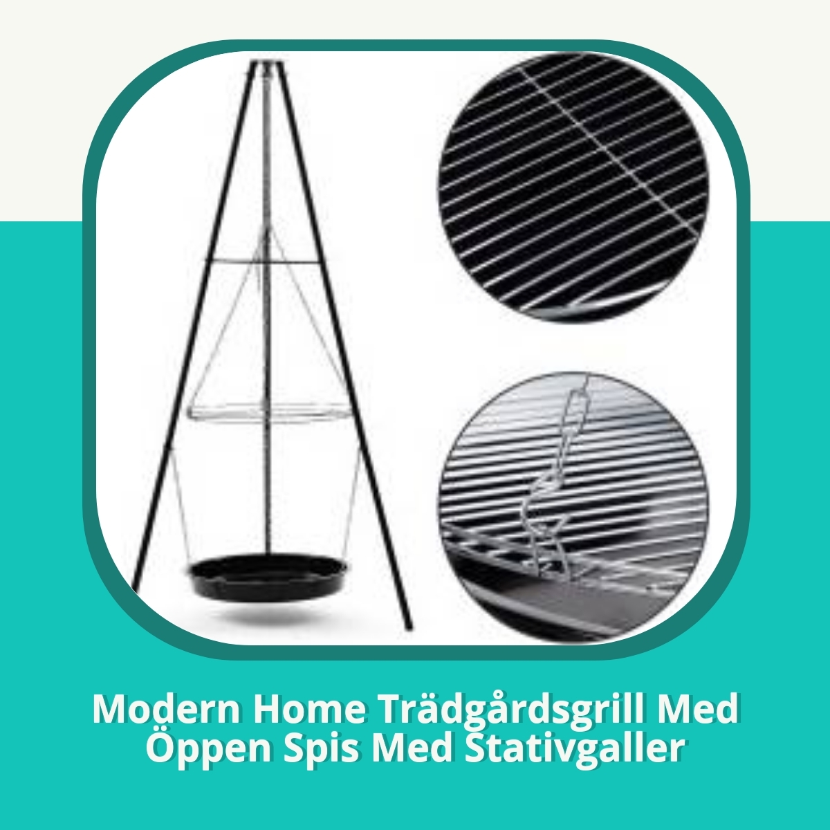 Recension af Modern Home Trädgårdsgrill Med Öppen Spis Med Stativgaller