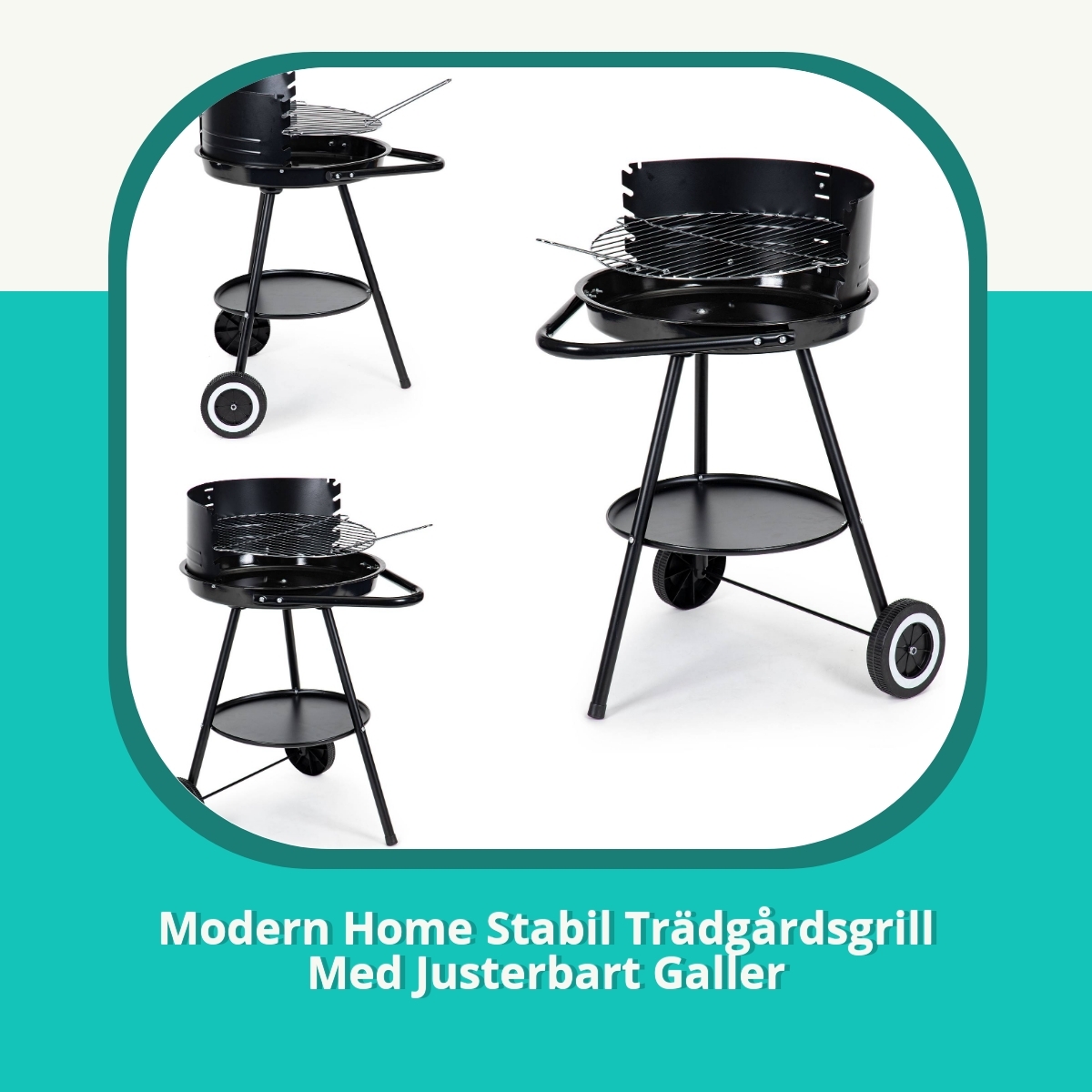 Recension Modern Home Stabil Trädgårdsgrill Med Justerbart Galler