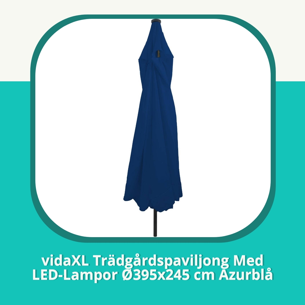 Recension af vidaXL Trädgårdspaviljong Med LED-Lampor Ø395x245 cm Azurblå