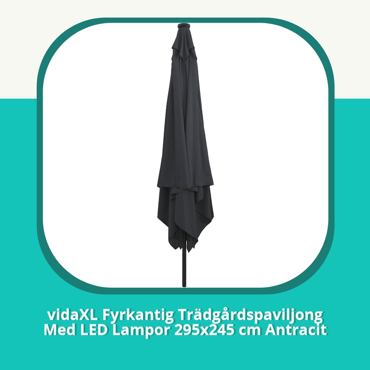 Recension vidaXL Fyrkantig Trädgårdspaviljong Med LED Lampor 295x245 cm Antracit