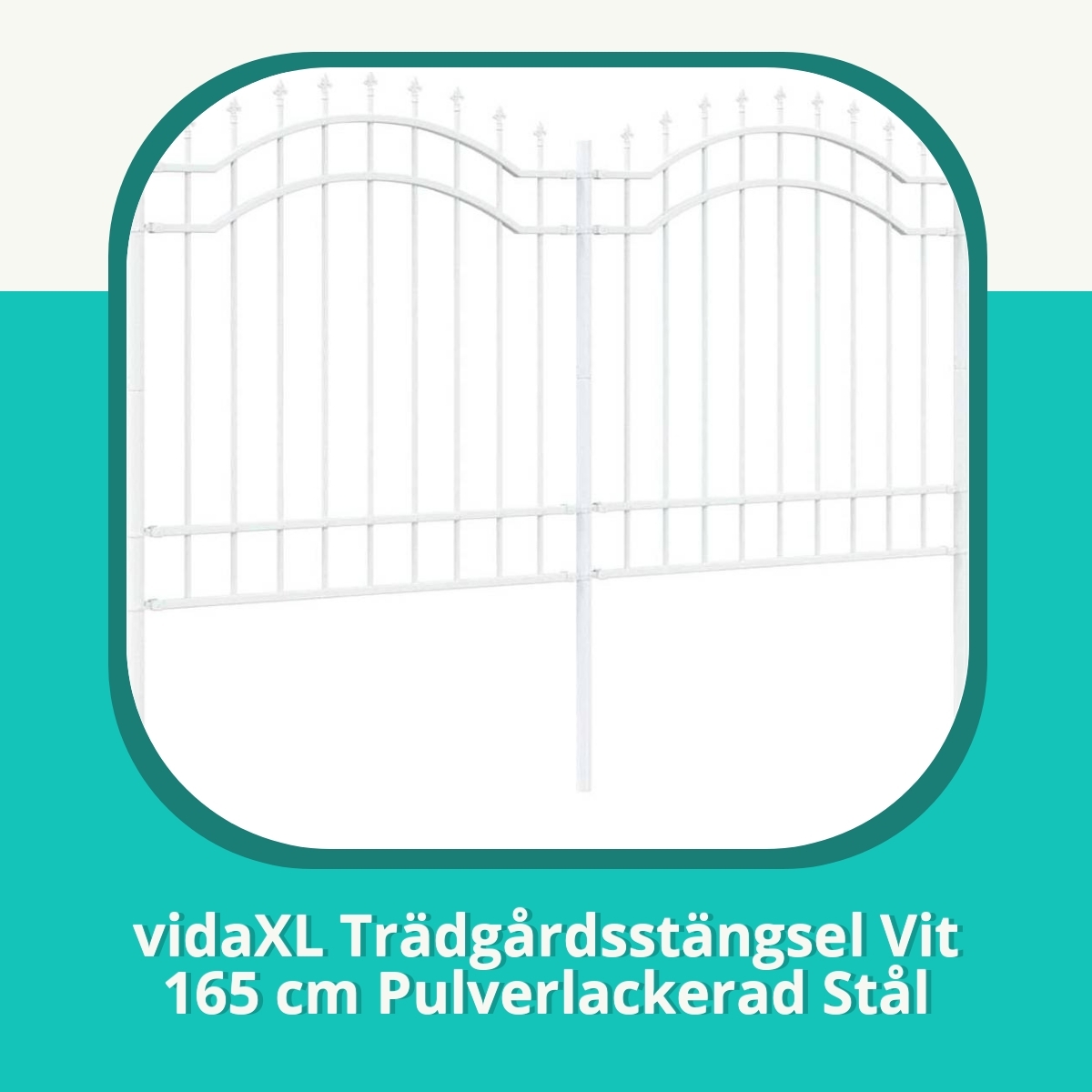 Recension af vidaXL Trädgårdsstängsel Vit 165 cm Pulverlackerad Stål