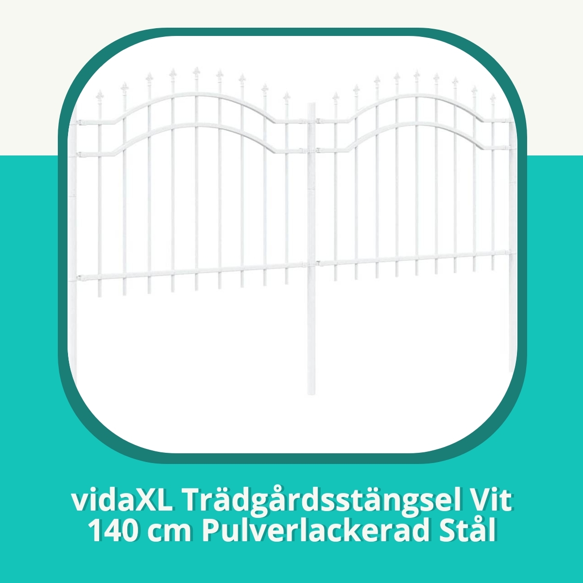 Recension af vidaXL Trädgårdsstängsel Vit 140 cm Pulverlackerad Stål