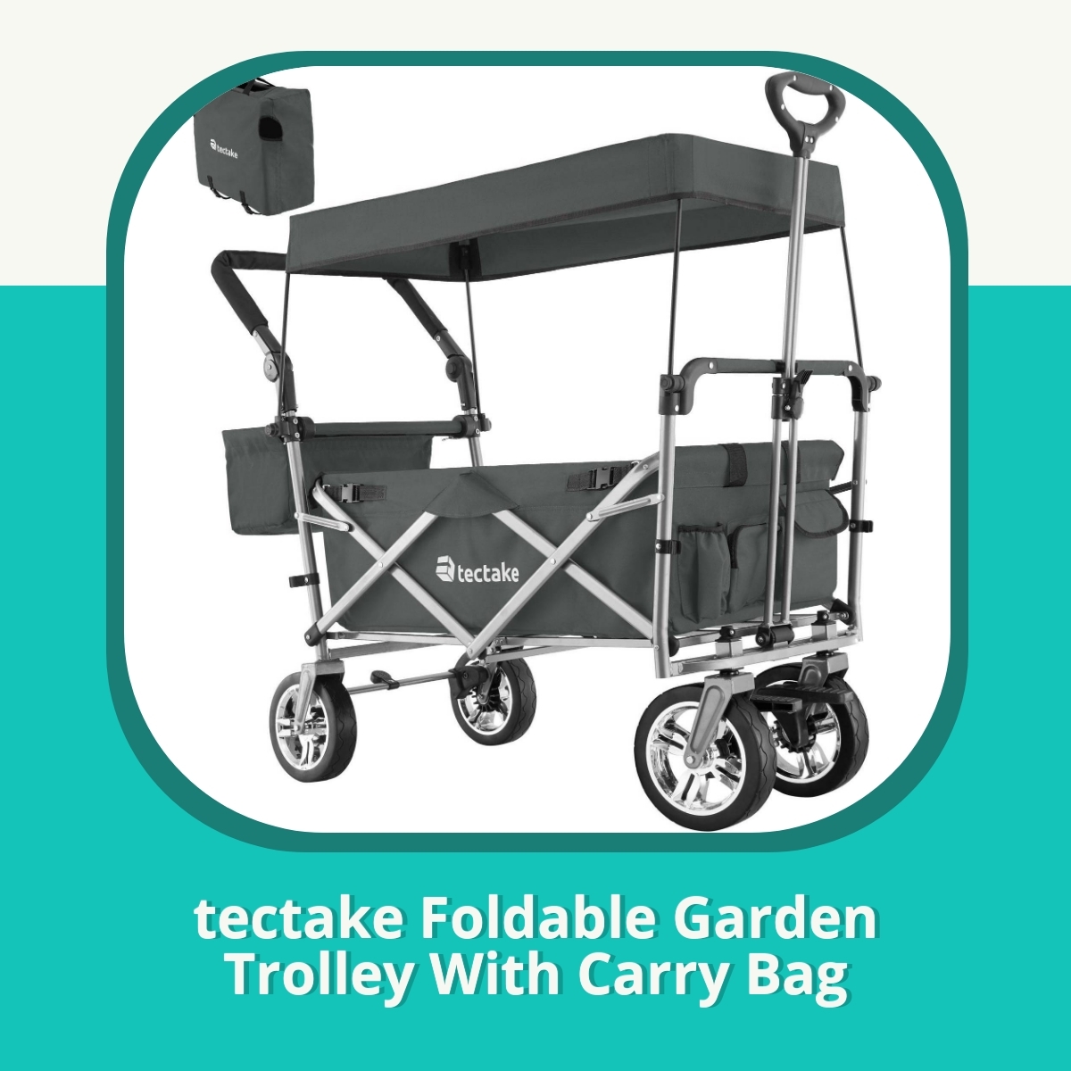 Anmeldelse af tectake Foldable Garden Trolley With Carry Bag