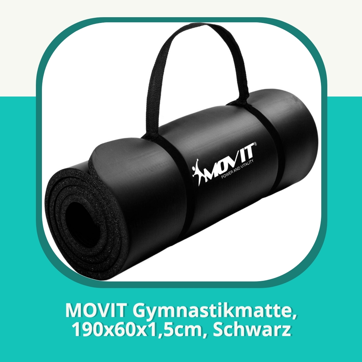 Anmeldelse af MOVIT Gymnastikmatte, 190x60x1,5cm, Schwarz