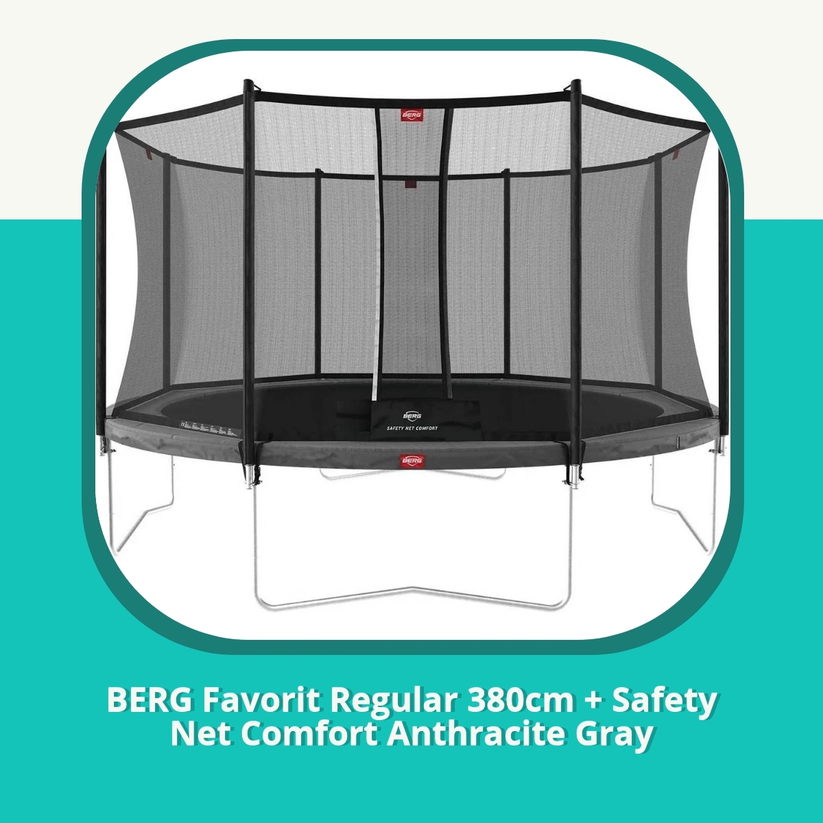 Anmeldelse af BERG Favorit Regular 380cm + Safety Net Comfort Anthracite Gray
