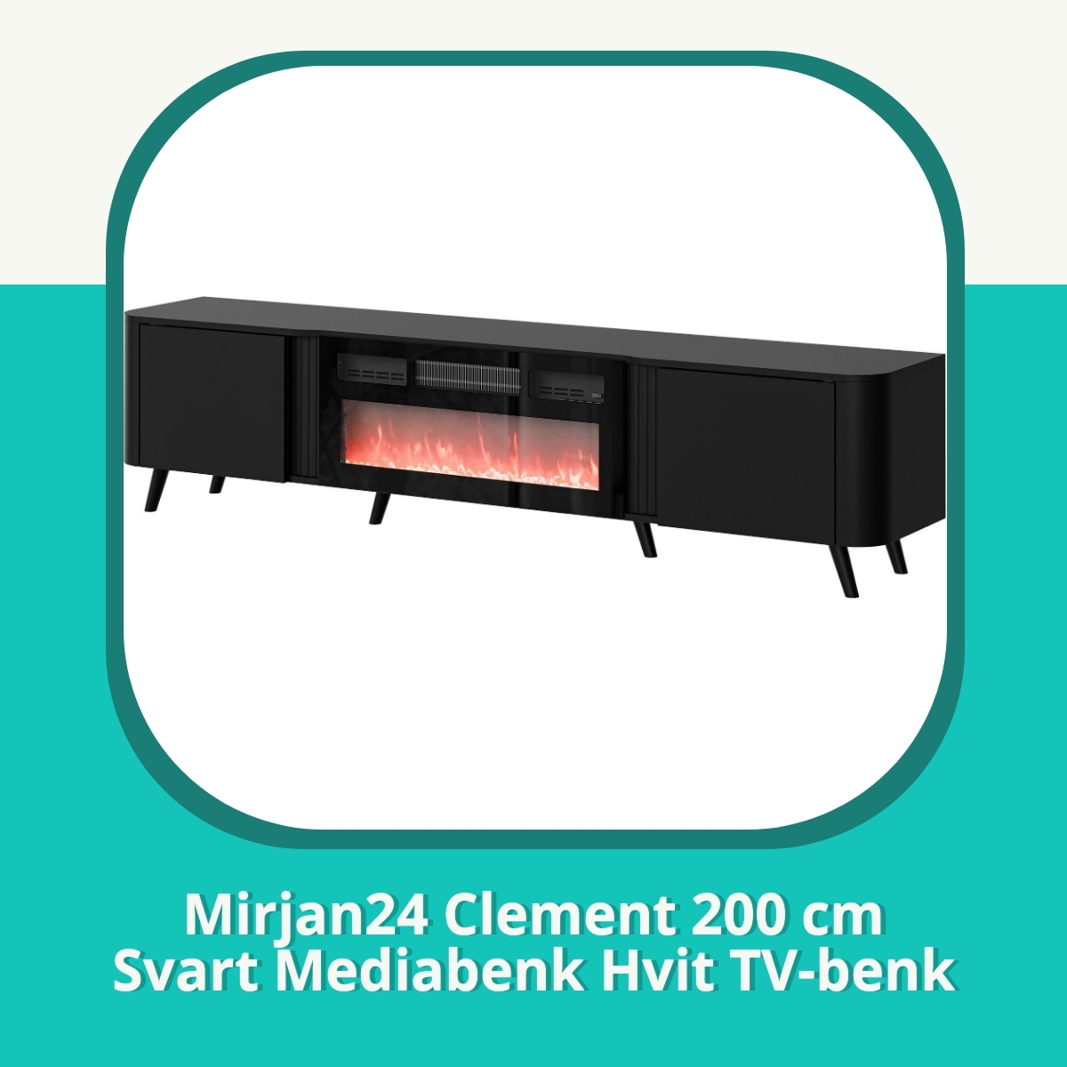 Anmeldelse Mirjan24 Clement 200 cm Svart Mediabenk Hvit TV-benk