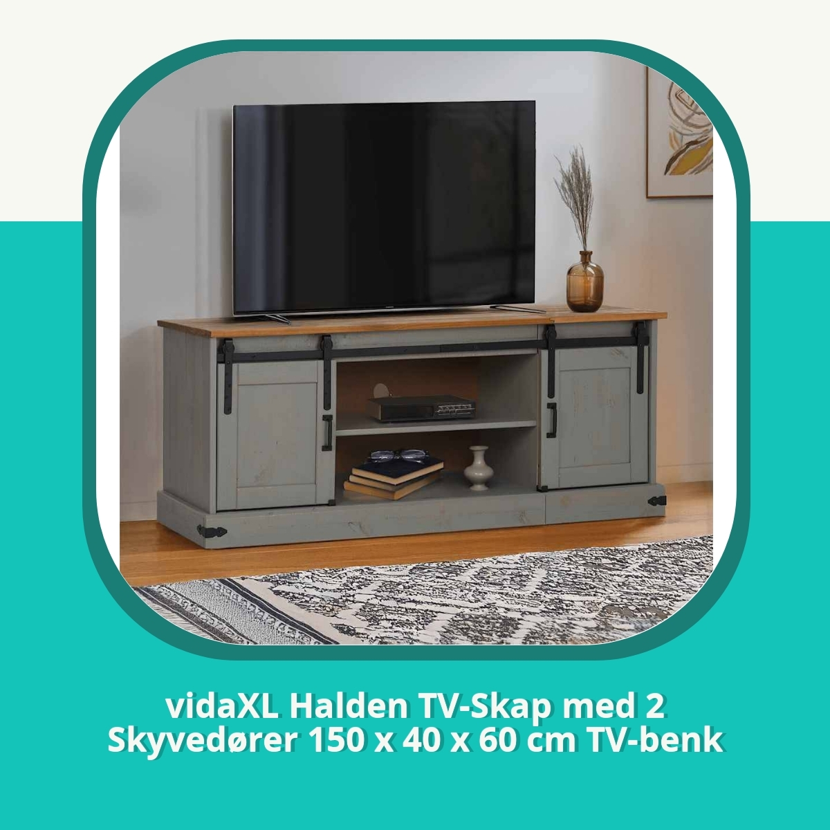 Anmeldelse af vidaXL Halden TV-Skap med 2 Skyvedører 150 x 40 x 60 cm TV-benk