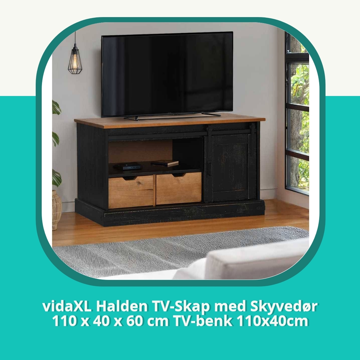 Anmeldelse vidaXL Halden TV-Skap med Skyvedør 110 x 40 x 60 cm TV-benk 110x40cm