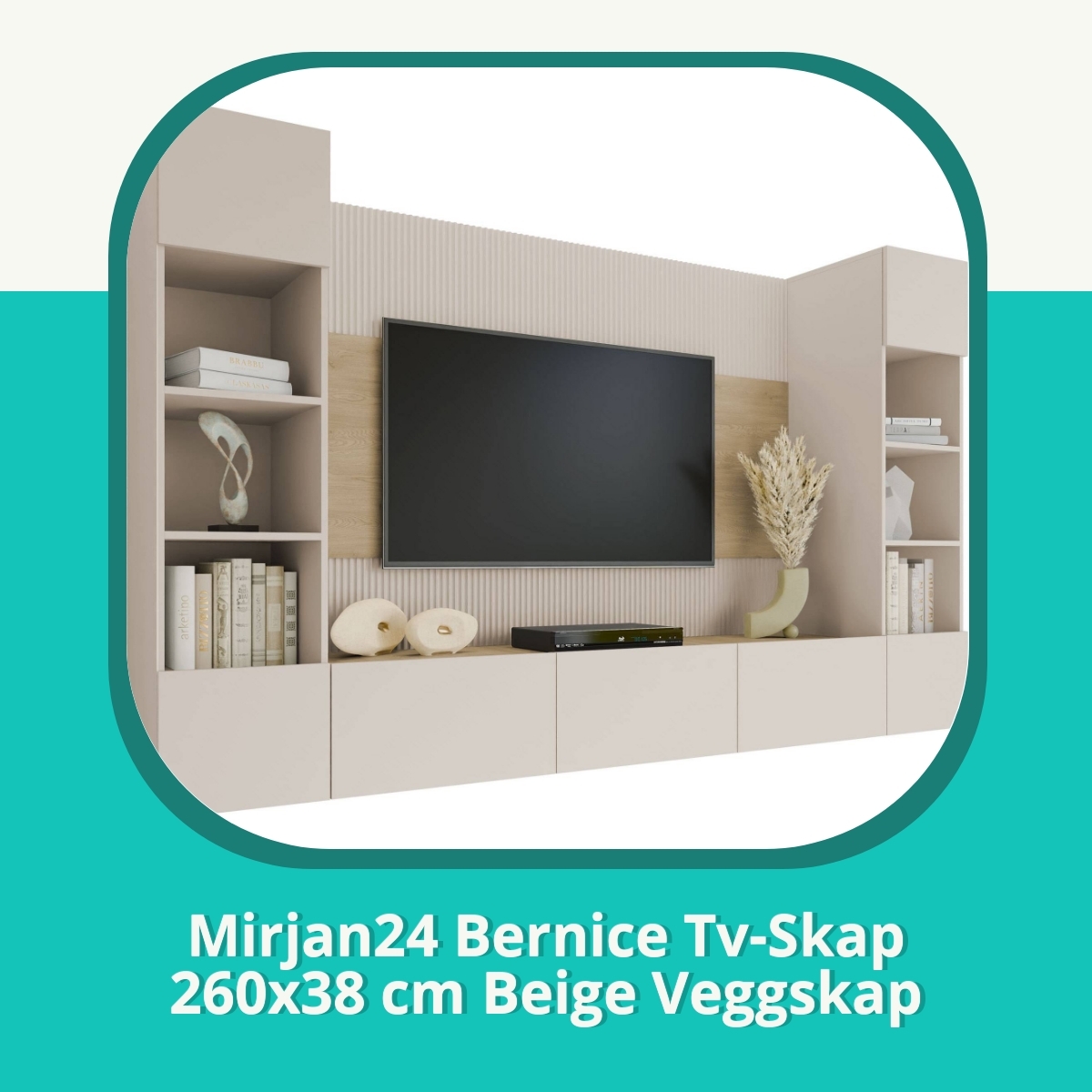 Anmeldelse af Mirjan24 Bernice Tv-Skap 260x38 cm Beige Veggskap