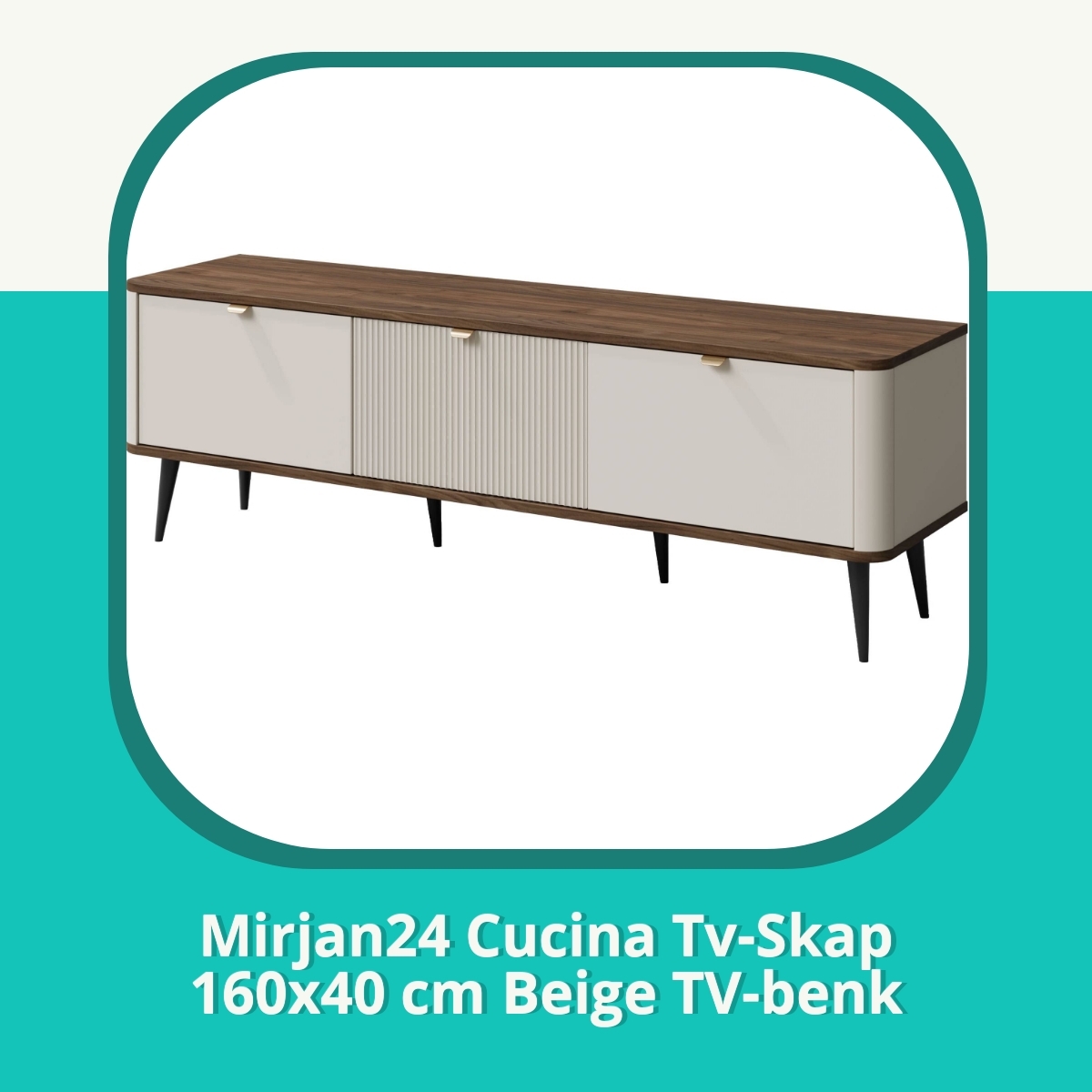 Anmeldelse af Mirjan24 Cucina Tv-Skap 160x40 cm Beige TV-benk
