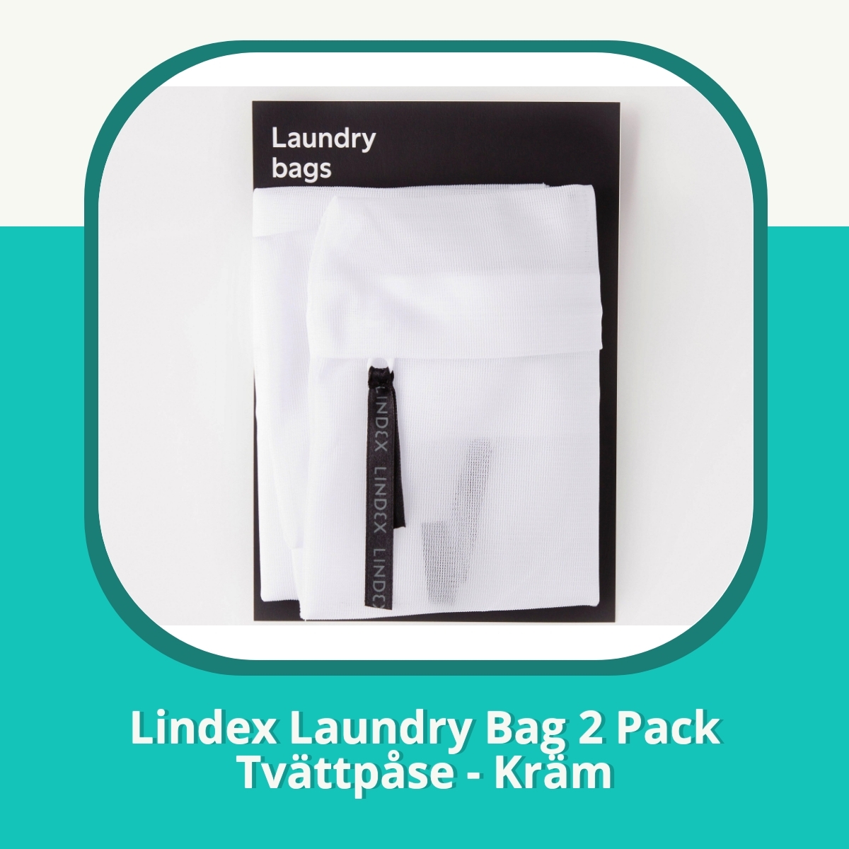 Recension af Lindex Laundry Bag 2 Pack Tvättpåse - Kräm