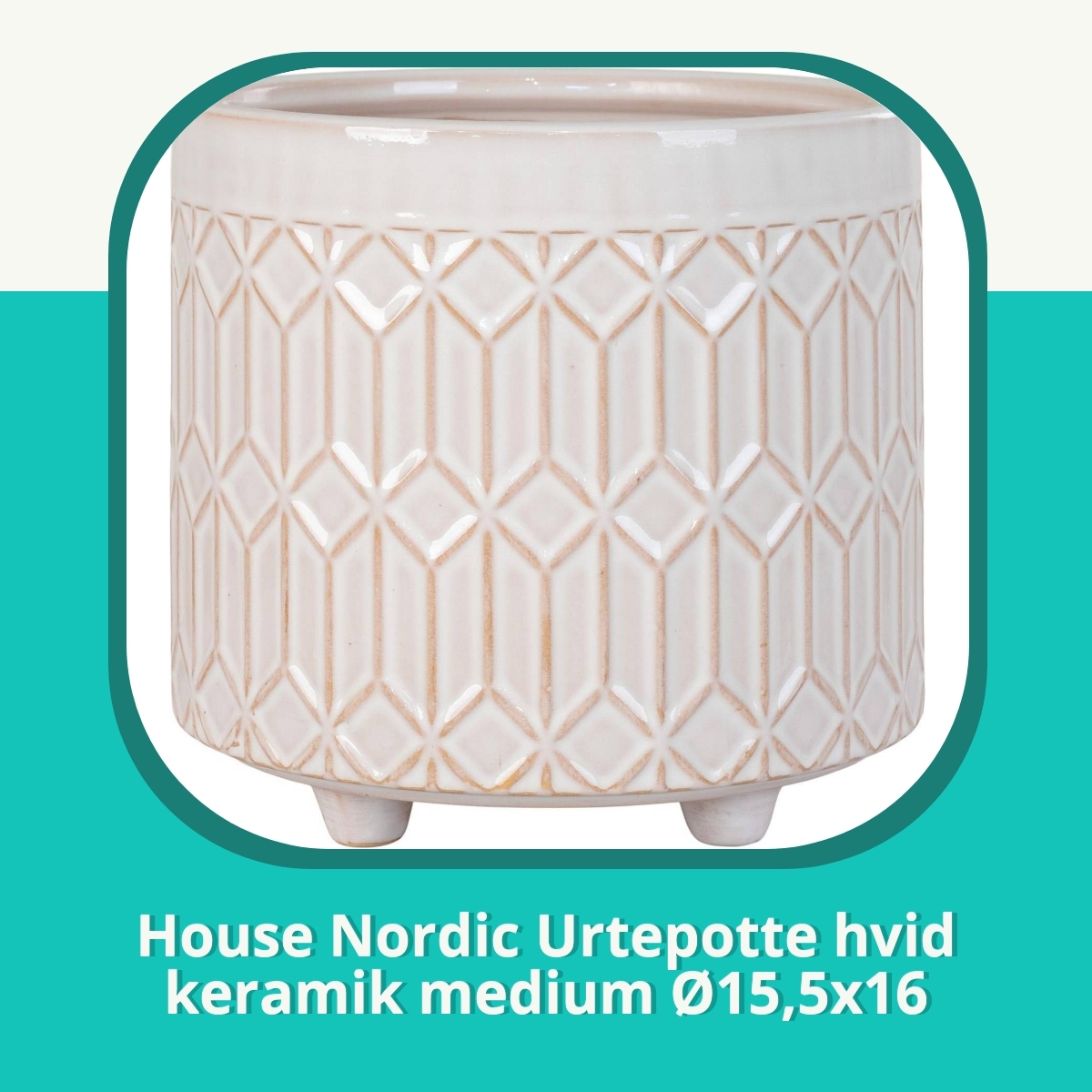 Recension House Nordic Urtepotte hvid keramik medium Ø15,5x16