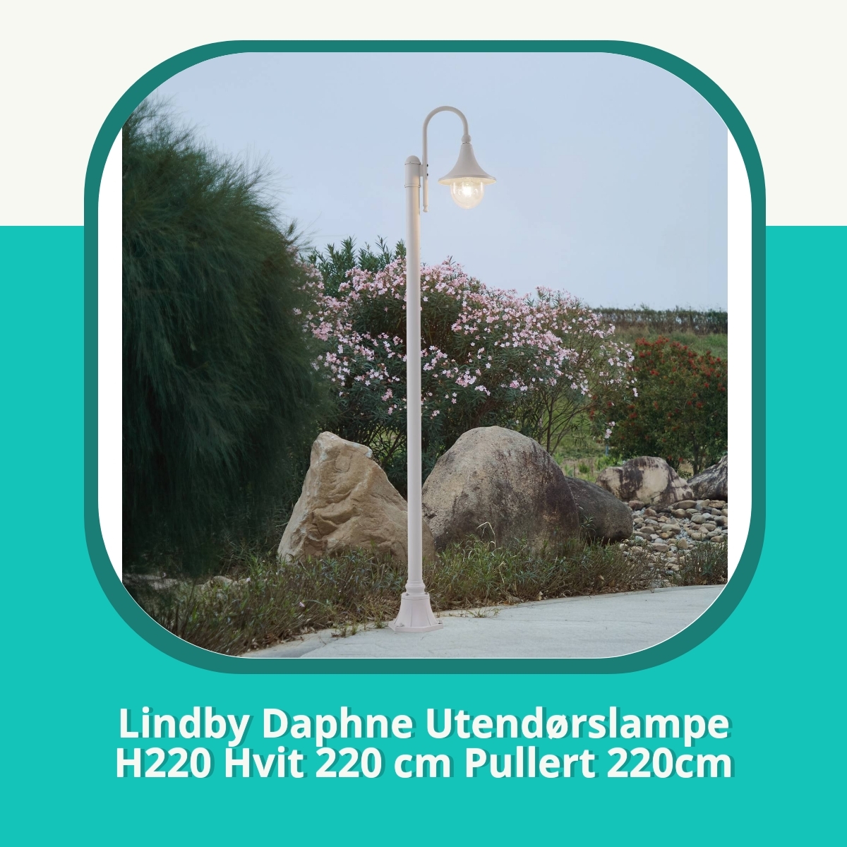 Anmeldelse af Lindby Daphne Utendørslampe H220 Hvit 220 cm Pullert 220cm