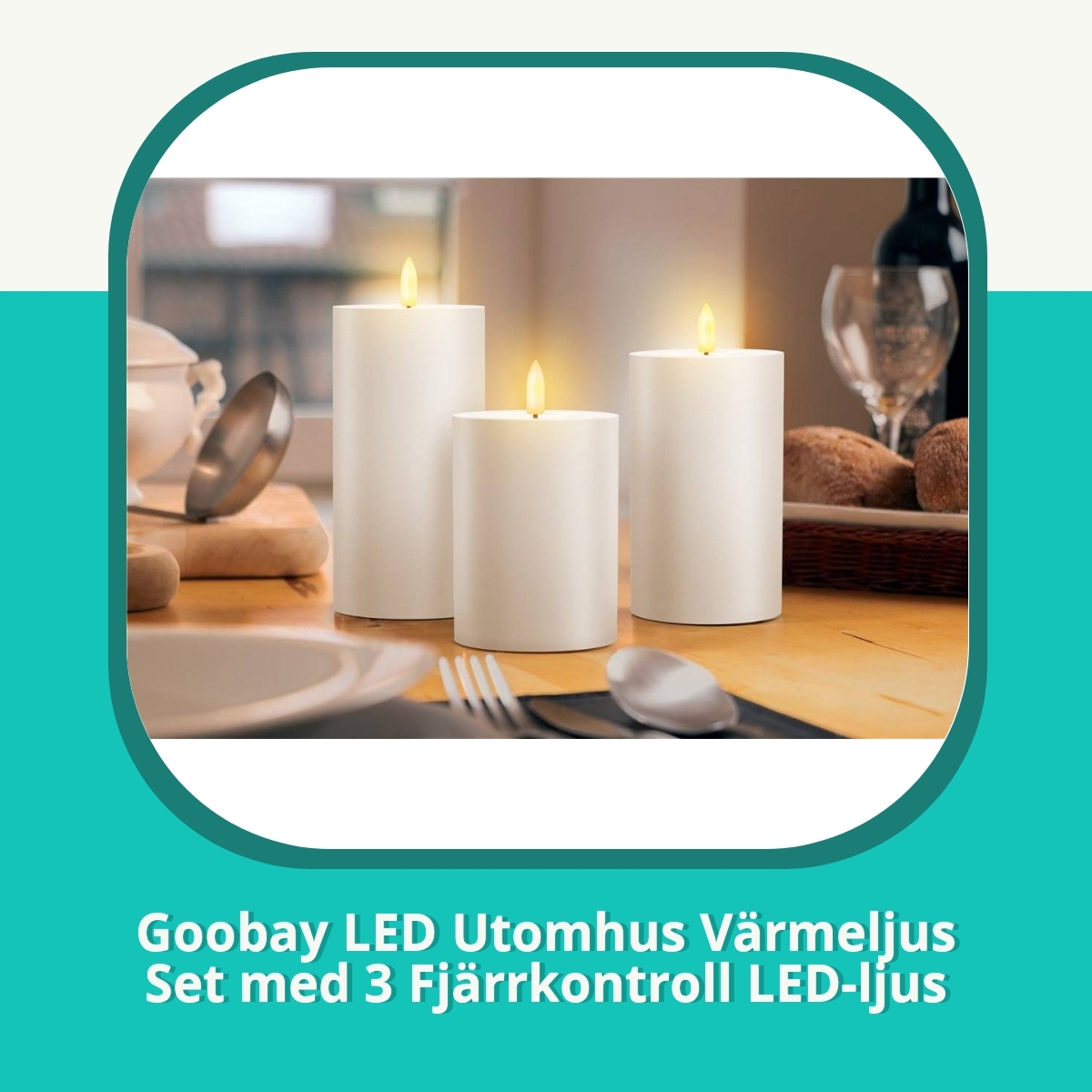 Recension af Goobay LED Utomhus Värmeljus Set med 3 Fjärrkontroll LED-ljus