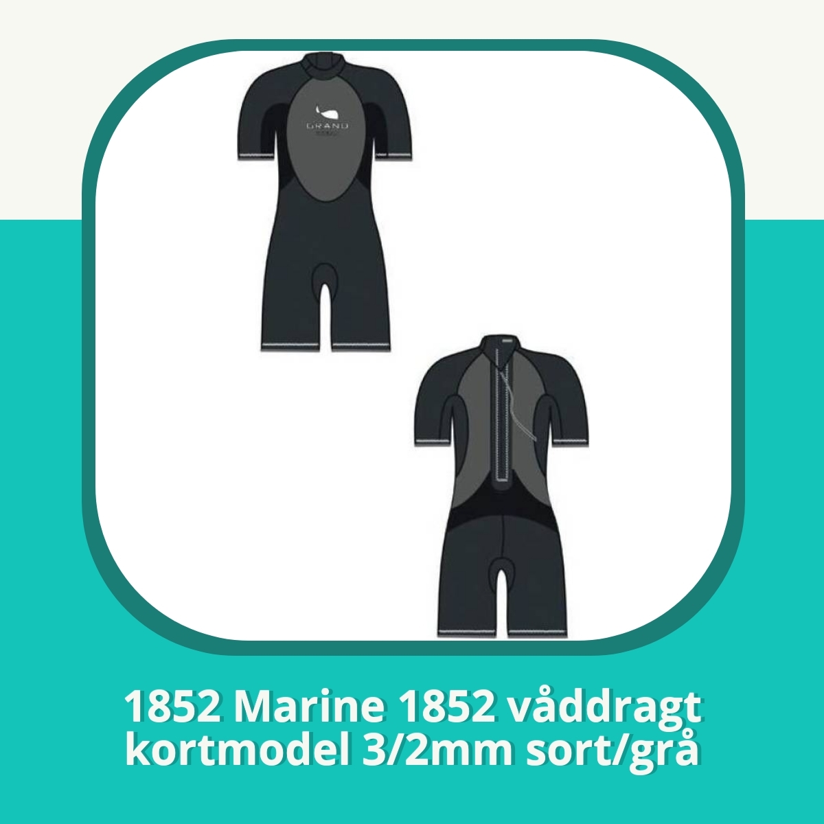 Anmeldelse af 1852 Marine 1852 våddragt kortmodel 3/2mm sort/grå