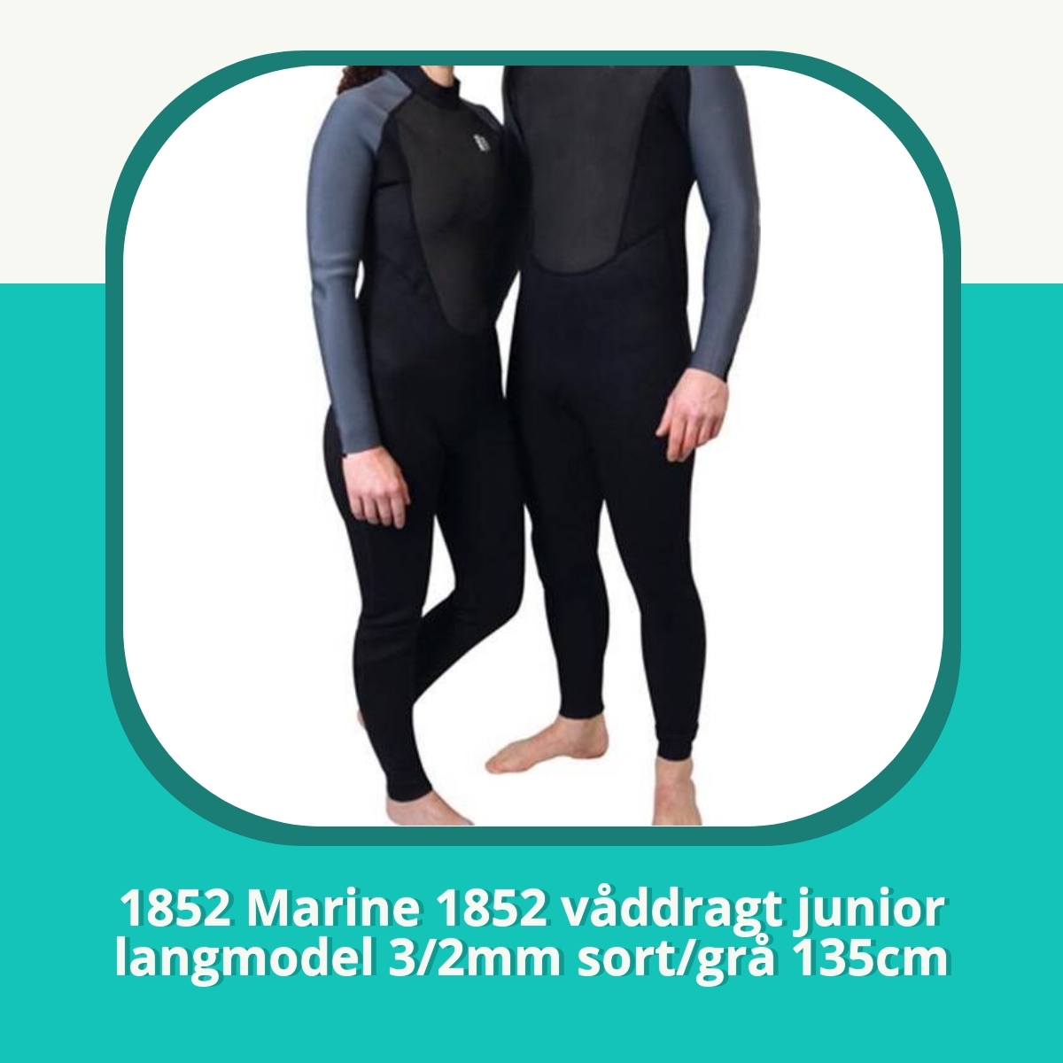 Anmeldelse af 1852 Marine 1852 våddragt junior langmodel 3/2mm sort/grå 135cm