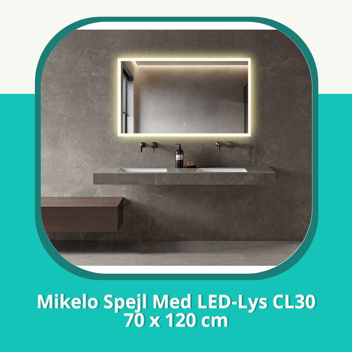 Anmeldelse af Mikelo Spejl Med LED-Lys CL30 70 x 120 cm