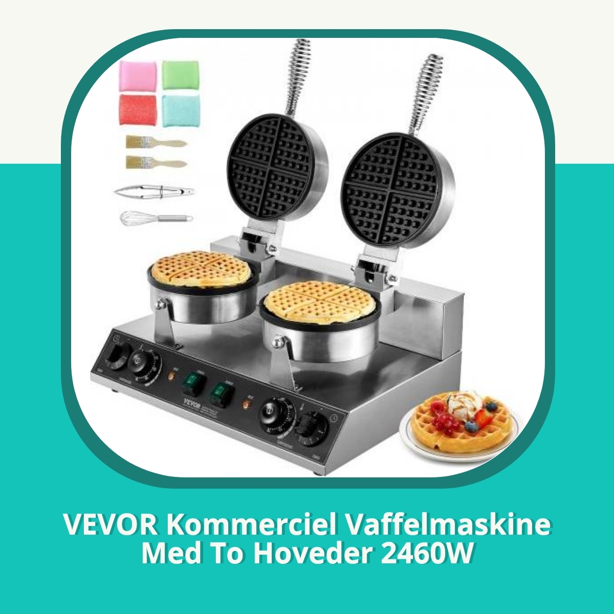 Anmeldelse af VEVOR Kommerciel Vaffelmaskine Med To Hoveder 2460W