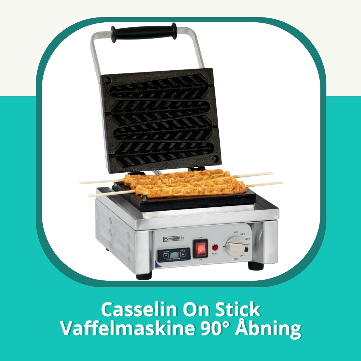 Anmeldelse af Casselin On Stick Vaffelmaskine 90° Åbning