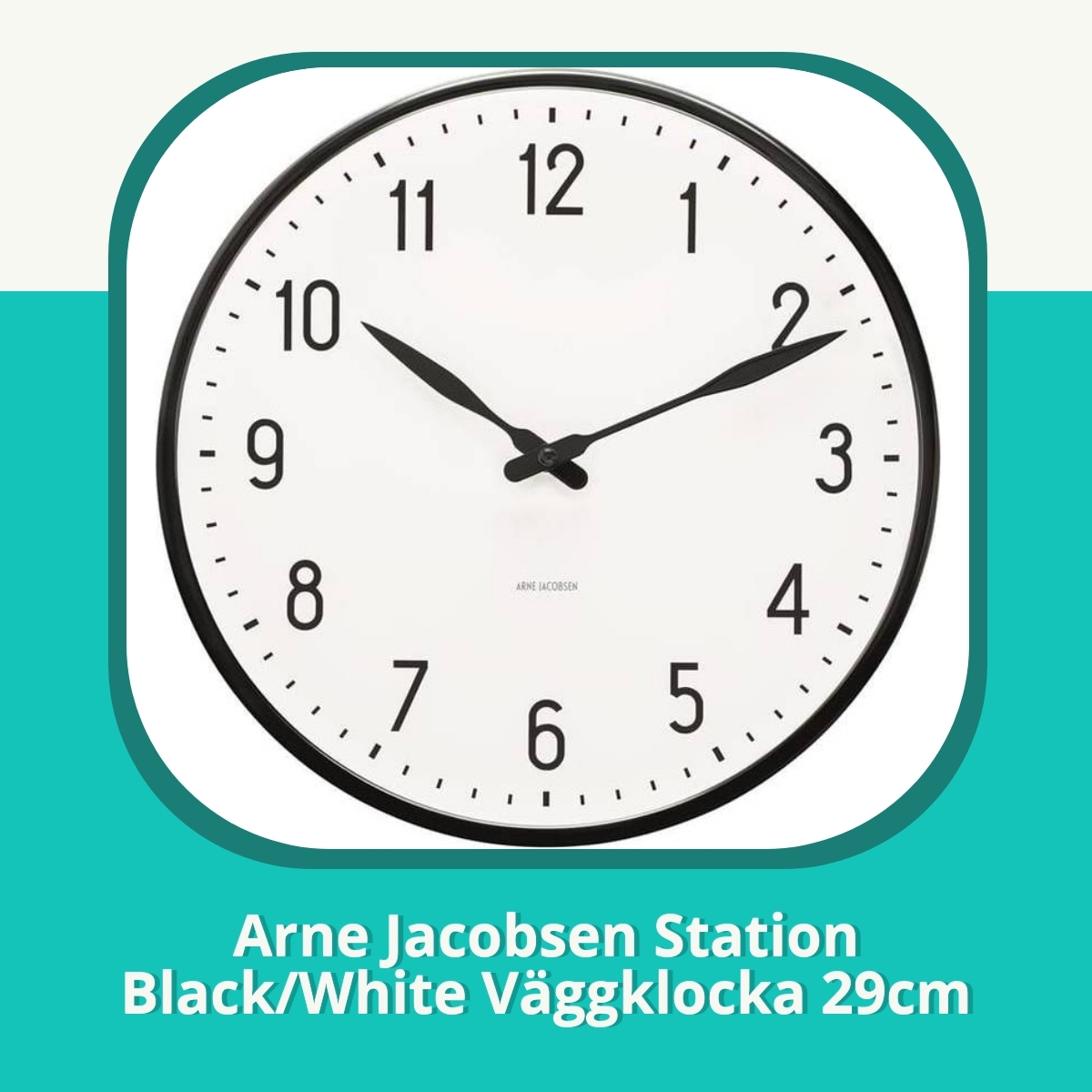Recension af Arne Jacobsen Station Black/White Väggklocka 29cm