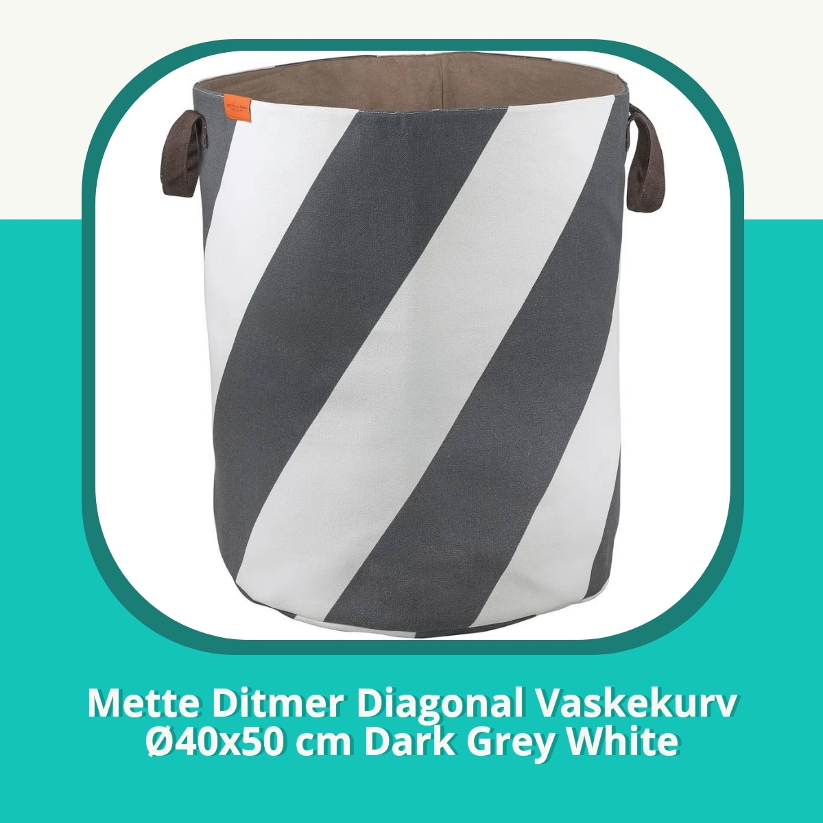Anmeldelse af Mette Ditmer Diagonal Vaskekurv Ø40x50 cm Dark Grey White