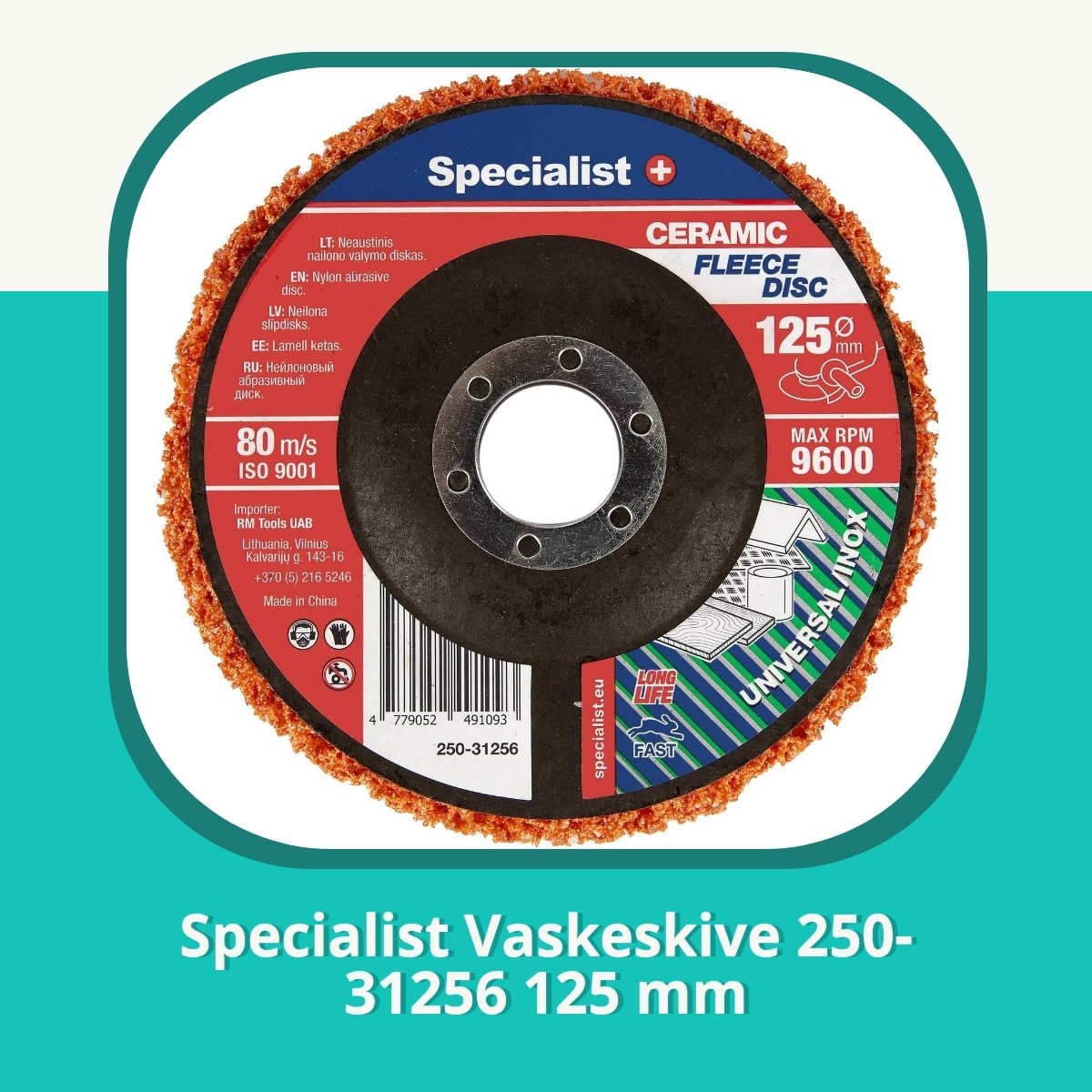 Anmeldelse af Specialist Vaskeskive 250-31256 125 mm