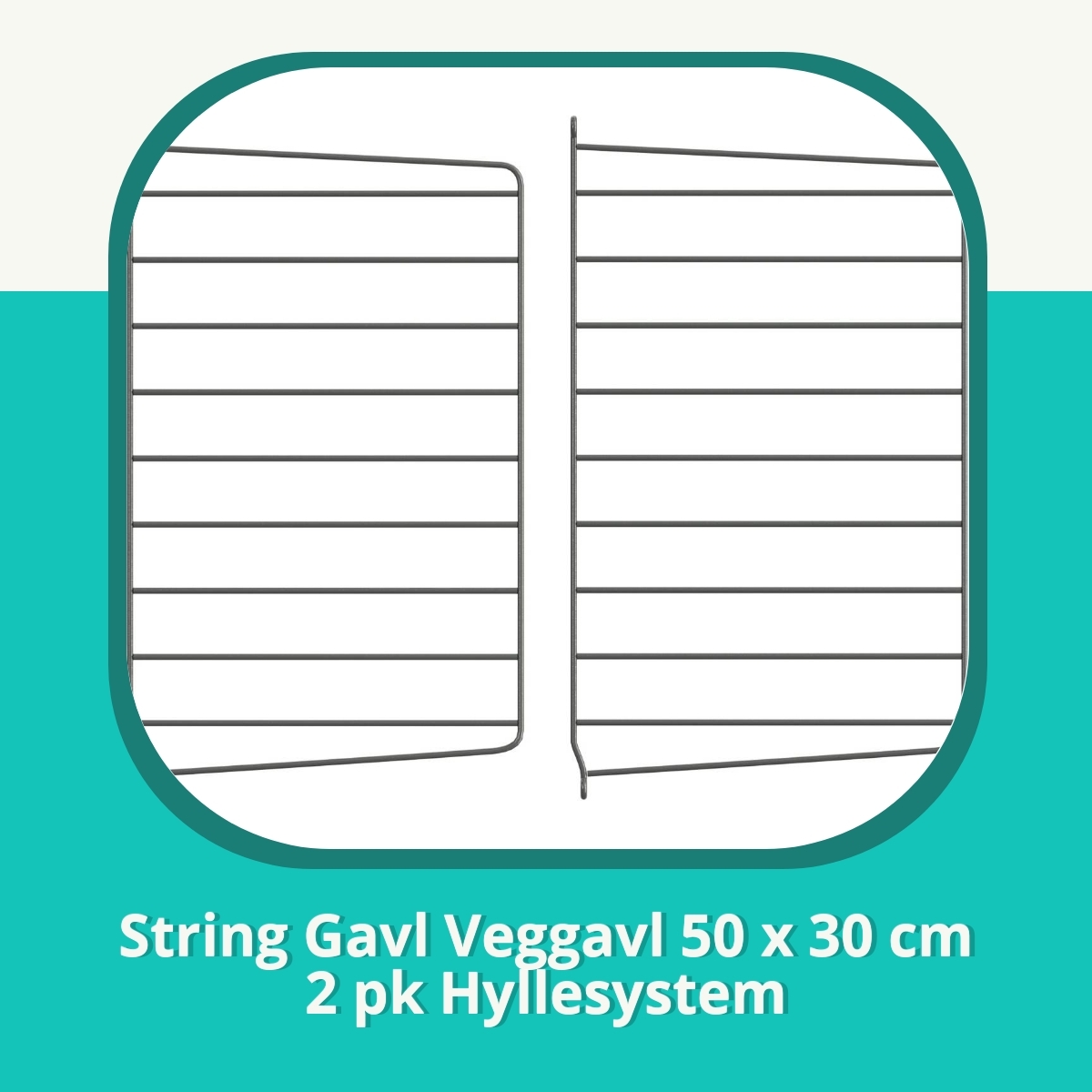 Anmeldelse af String Gavl Veggavl 50 x 30 cm 2 pk Hyllesystem