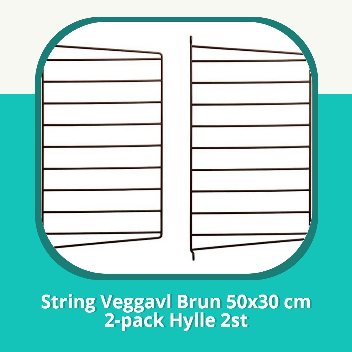 Anmeldelse af String Veggavl Brun 50x30 cm 2-pack Hylle 2st
