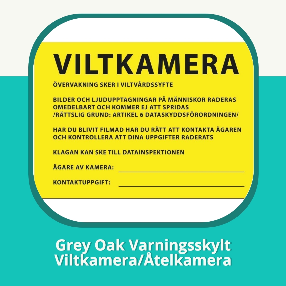 Recension af Grey Oak Varningsskylt Viltkamera/Åtelkamera