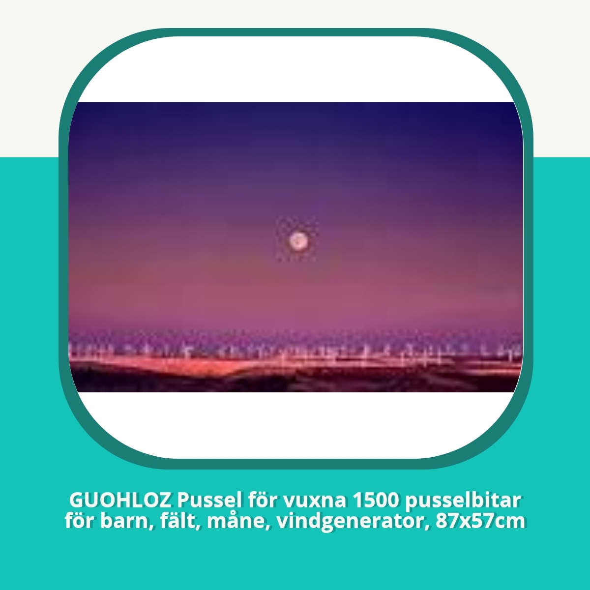 Recension GUOHLOZ Pussel för vuxna 1500 pusselbitar för barn, fält, måne, vindgenerator, 87x57cm