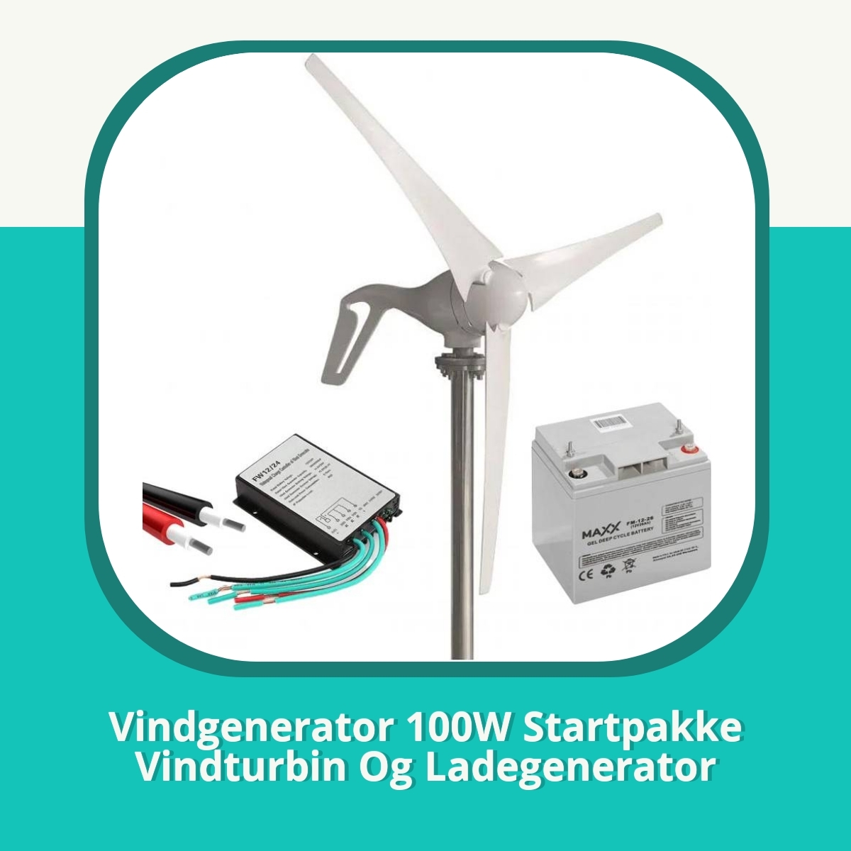 Anmeldelse af Vindgenerator 100W Startpakke Vindturbin Og Ladegenerator