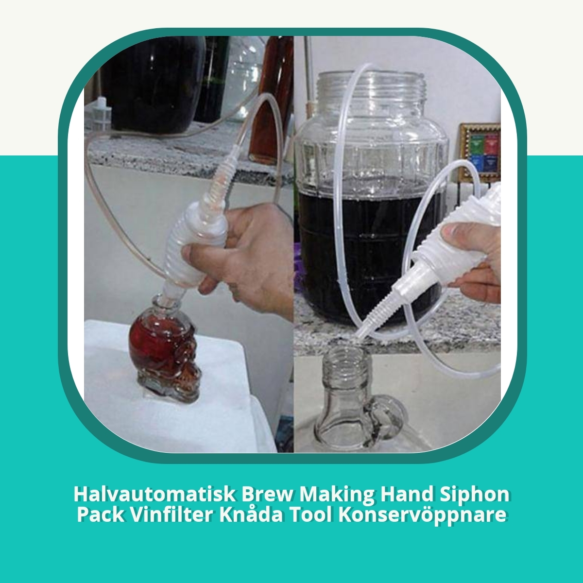 Recension af Halvautomatisk Brew Making Hand Siphon Pack Vinfilter Knåda Tool Konservöppnare