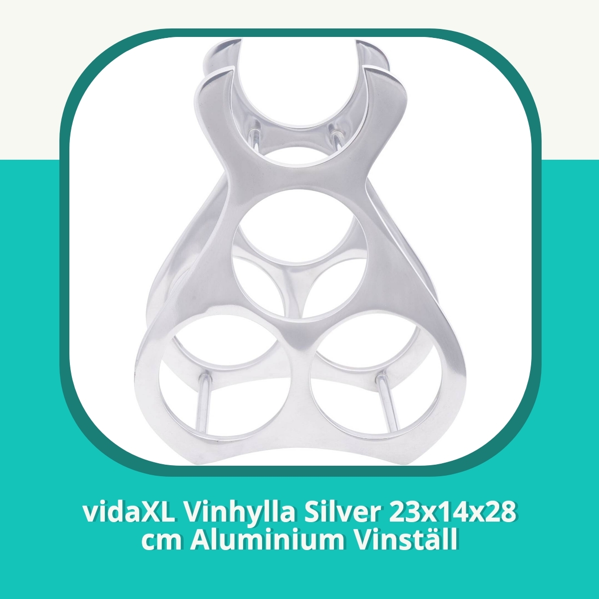Recension af vidaXL Vinhylla Silver 23x14x28 cm Aluminium Vinställ