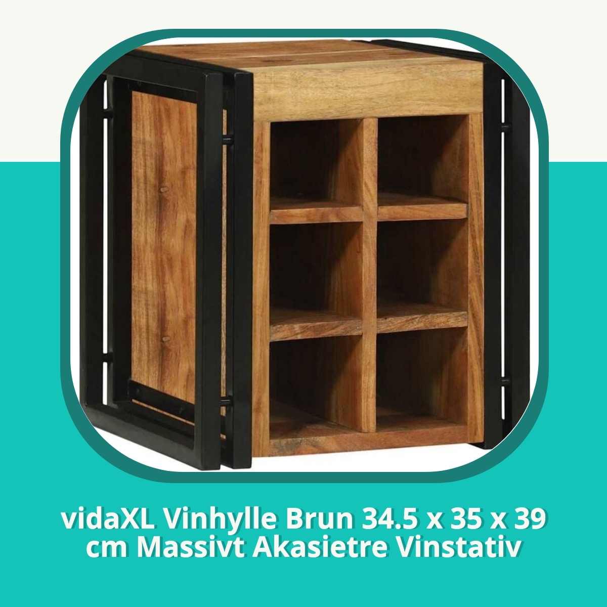 Anmeldelse af vidaXL Vinhylle Brun 34.5 x 35 x 39 cm Massivt Akasietre Vinstativ