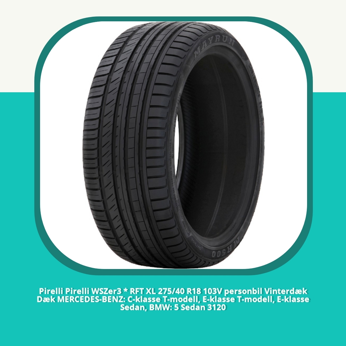 Anmeldelse af Pirelli Pirelli WSZer3 * RFT XL 275/40 R18 103V personbil Vinterdæk Dæk MERCEDES-BENZ: C-klasse T-modell, E-klasse T-modell, E-klasse Sedan, BMW: 5 Sedan 3120