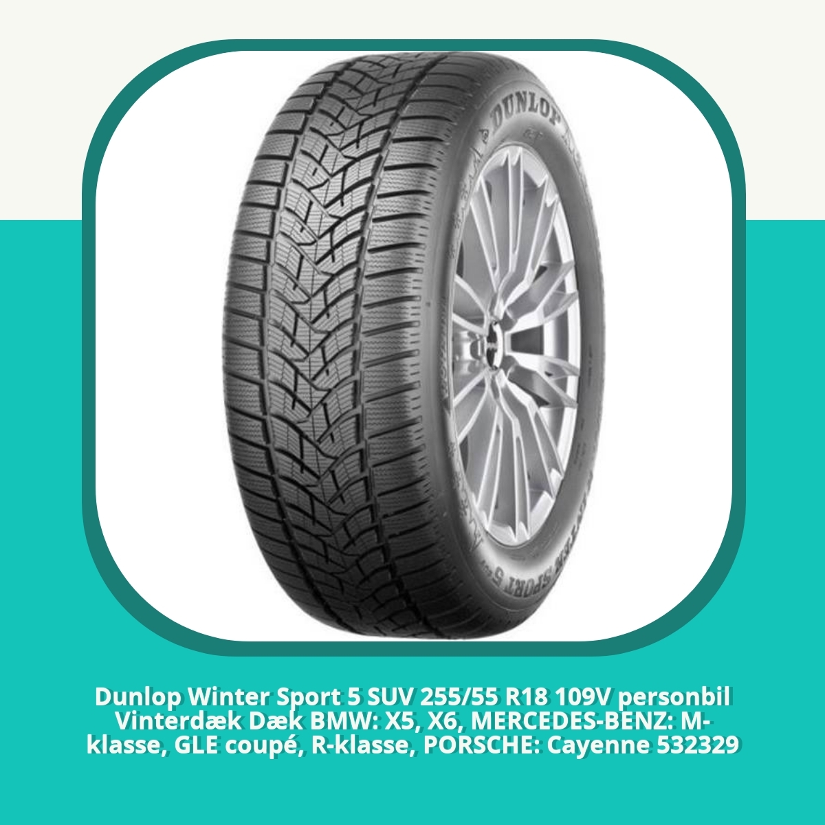 Anmeldelse af Dunlop Winter Sport 5 SUV 255/55 R18 109V personbil Vinterdæk Dæk BMW: X5, X6, MERCEDES-BENZ: M-klasse, GLE coupé, R-klasse, PORSCHE: Cayenne 532329